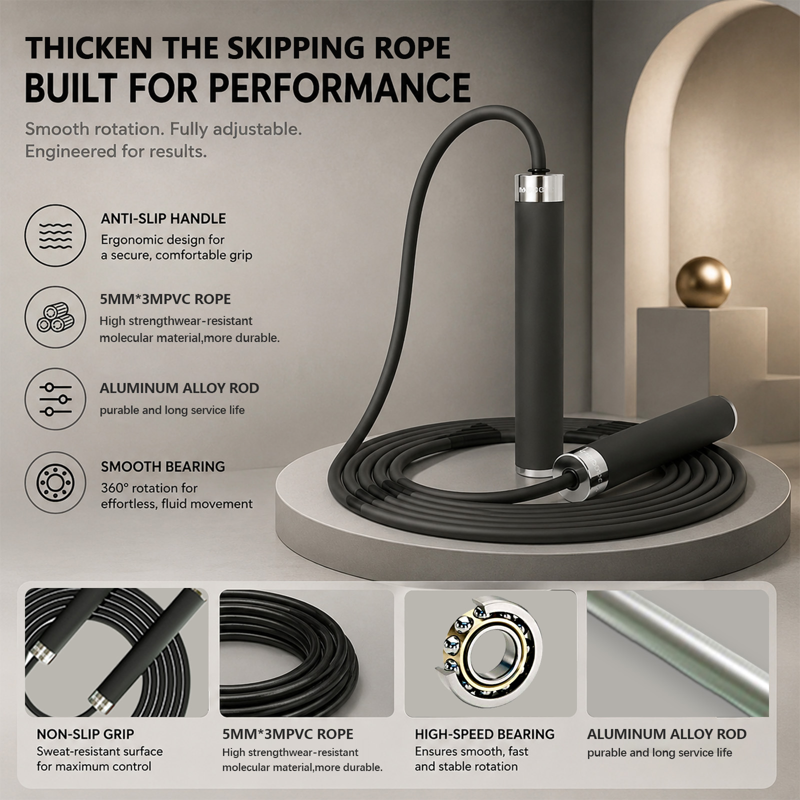 Skipping Rope Pvc - Skakanka bokserska do ćwiczeń sportowych dla